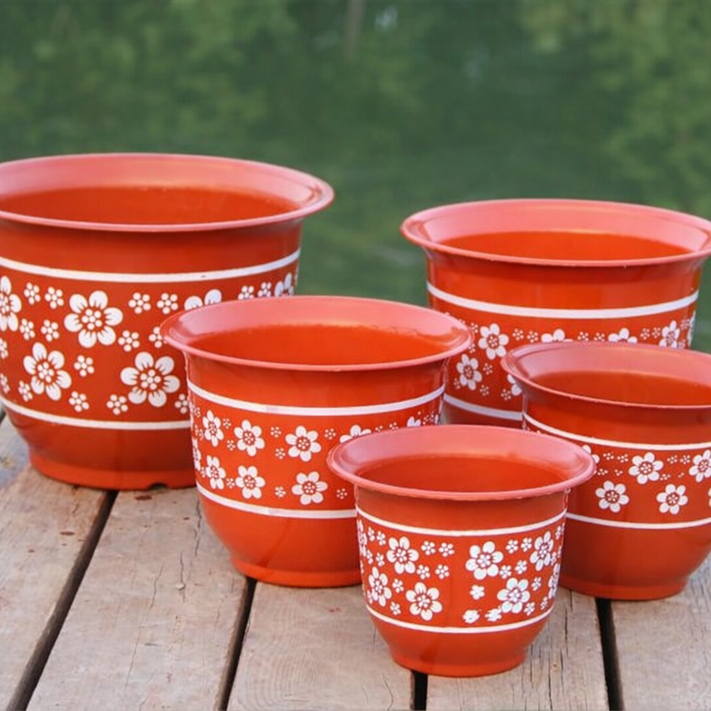 Imitation ceramic circular plastic plum blossom pot bonsai pot