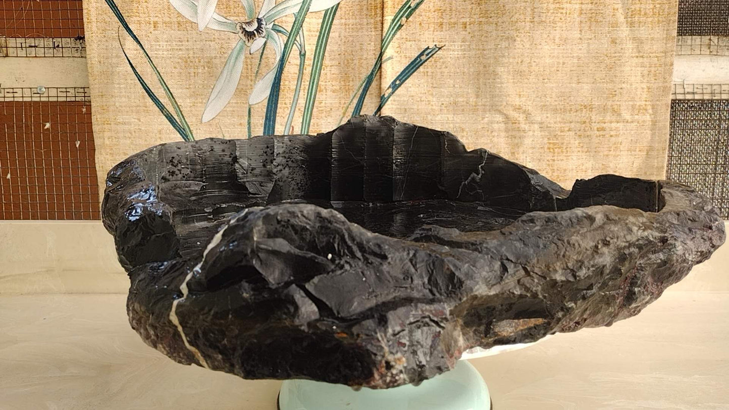 Whole-Piece Crafted Natural Landscape bonsai Stone pot China solid natural stone 02