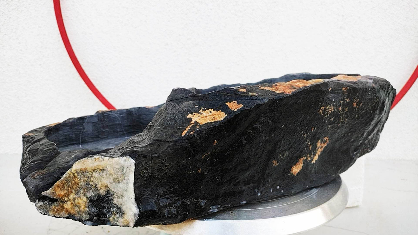 Natural Double-Basin Lingbi Stone Bonsai Pot 05– Authentic Chinese Viewing Stone