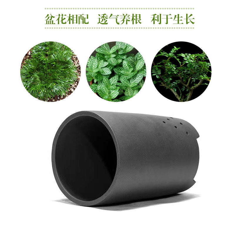 Purple sand flower pot handmade high-draw tube orchid pot simple retro breathable pot zisha planter 紫泥 紫砂花盆