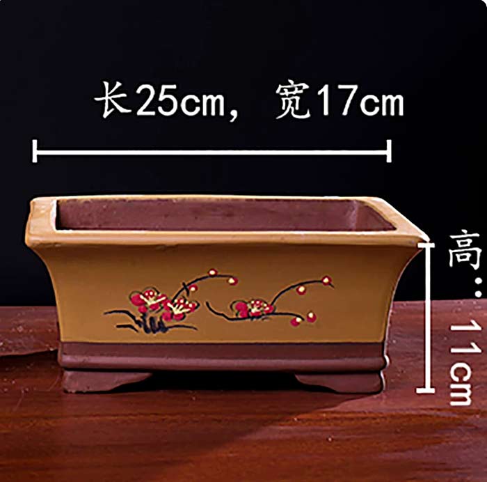 Purple Sand Bonsai Pot Handmade Bonsai Pot Hand Drawn Purple Clay Bonsai Basin