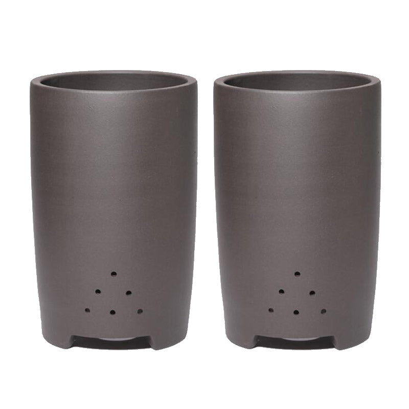 Purple sand flower pot handmade high-draw tube orchid pot simple retro breathable pot zisha planter 紫泥 紫砂花盆 CYMUS Orchids Sale