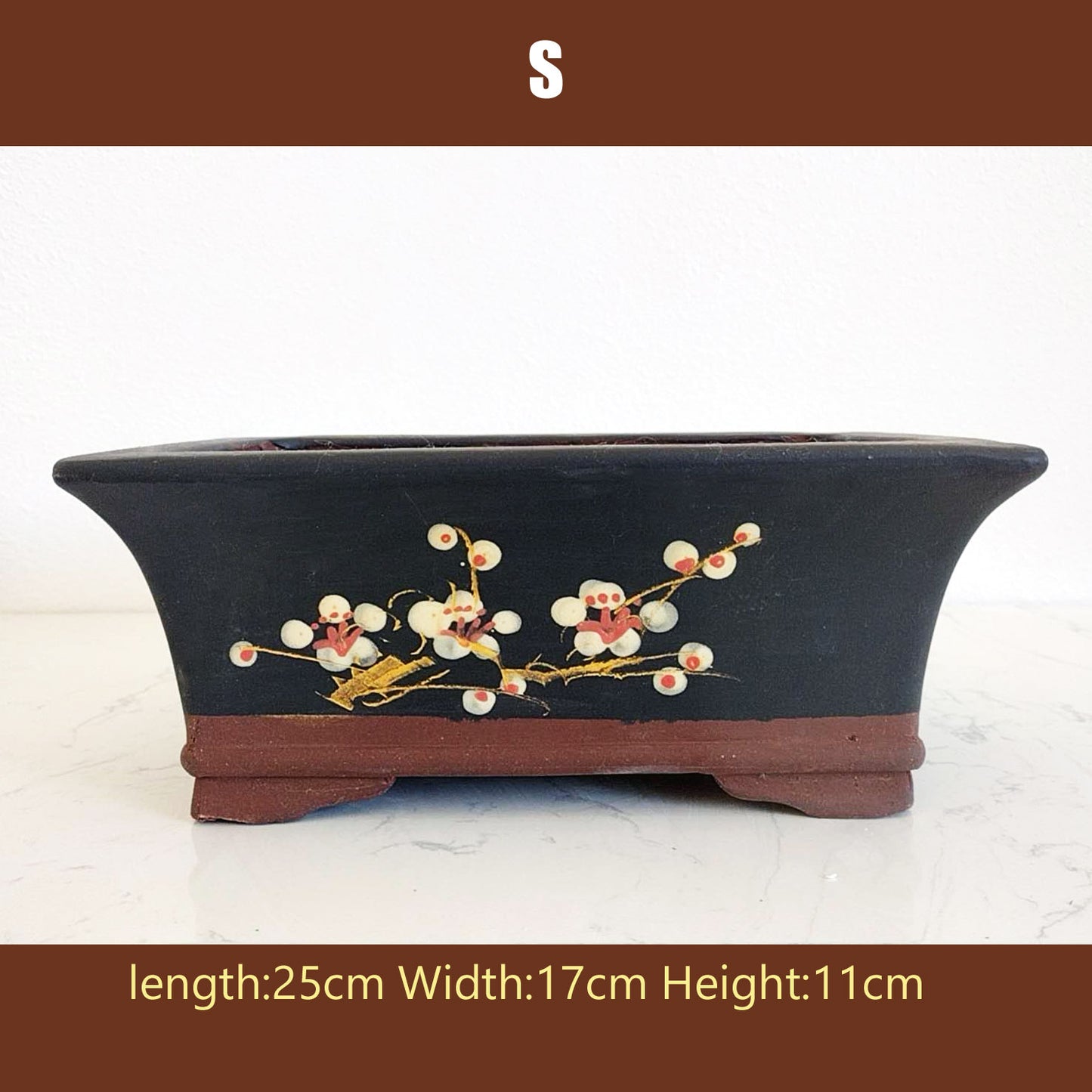 Purple Sand Bonsai Pot Handmade Bonsai Pot Hand Drawn Purple Clay Bonsai Basin