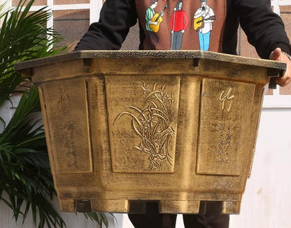 Extra Large Rectangle Resin Bonsai Pot - Thickened Planter for Outdoor indoor CYMUS Nurery