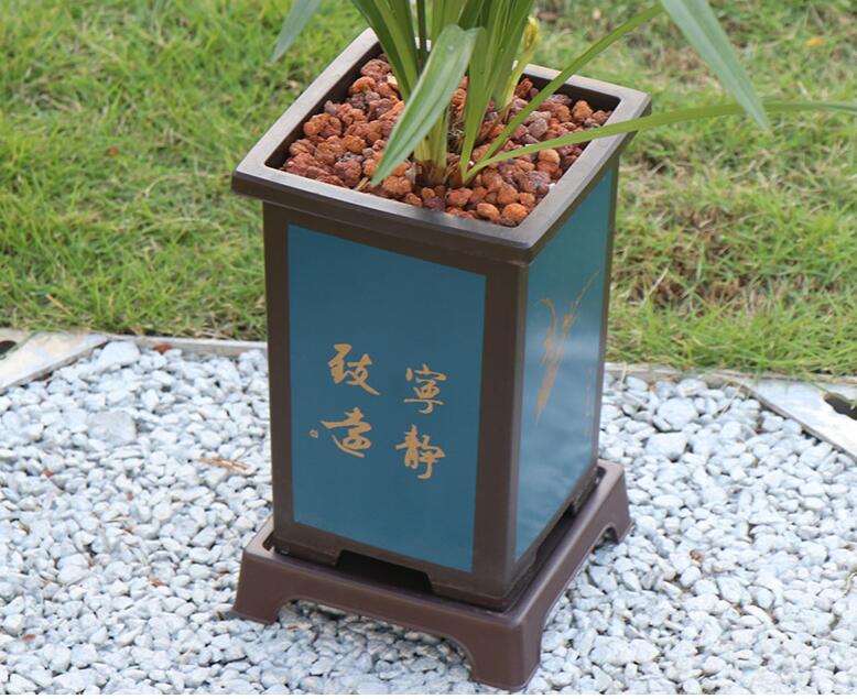 Cymbidium Orchids resin Pots - Rectangular Square Resin Plastic Flower Pot no tray
