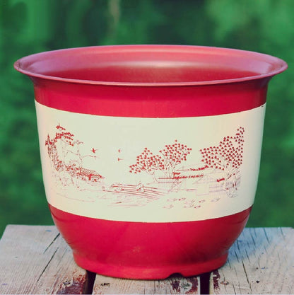 Imitation ceramic circular plastic plum blossom pot bonsai pot