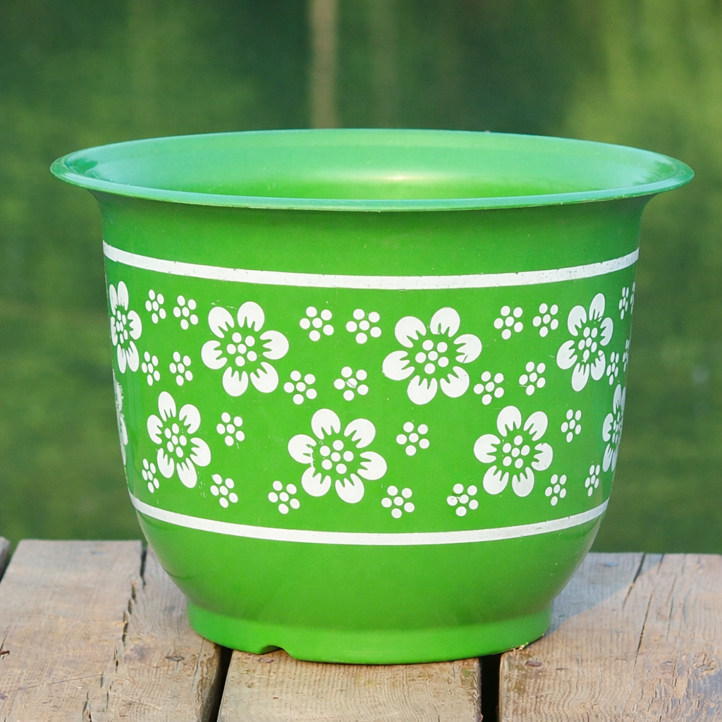 Imitation ceramic circular plastic plum blossom pot bonsai pot