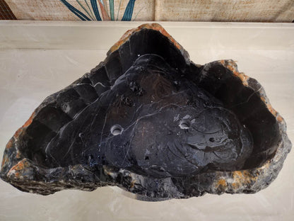 LingBi stone pot – Whole Natural Landscape bonsai Stone 灵璧石盆景盆 China solid natural stone 01