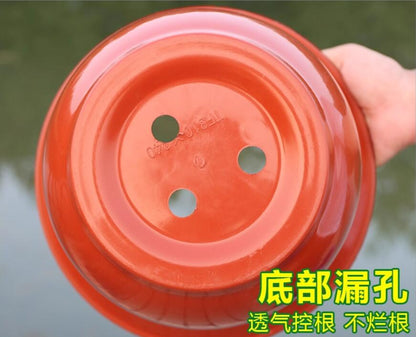 Imitation ceramic circular plastic plum blossom pot bonsai pot