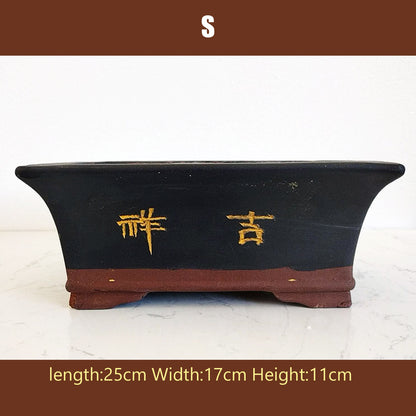 Purple Sand Bonsai Pot Handmade Bonsai Pot Hand Drawn Purple Clay Bonsai Basin
