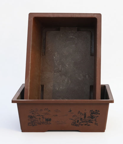 Extra Large Rectangle Resin Bonsai Pot - Thickened Planter for Outdoor indoor CYMUS Nurery