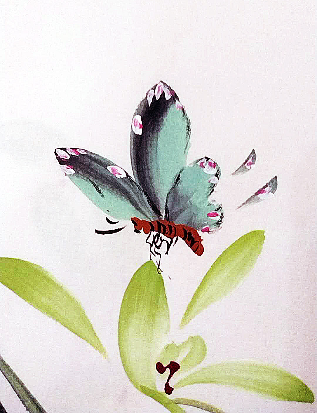 Xieyi-Style Orchid Handpainted with frame Original Chinese painting Traditonal 兰花小品 Home Decoration