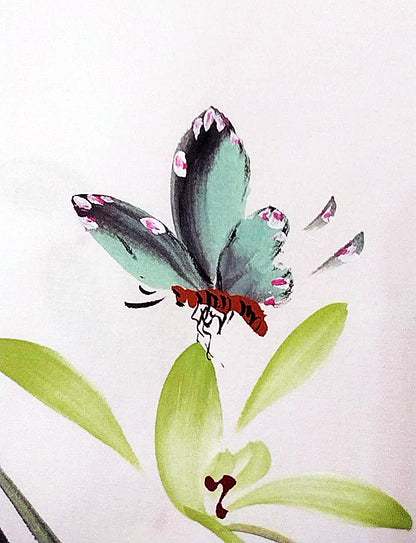 Xieyi-Style Orchid Handpainted with frame Original Chinese painting Traditonal 兰花小品 Home Decoration