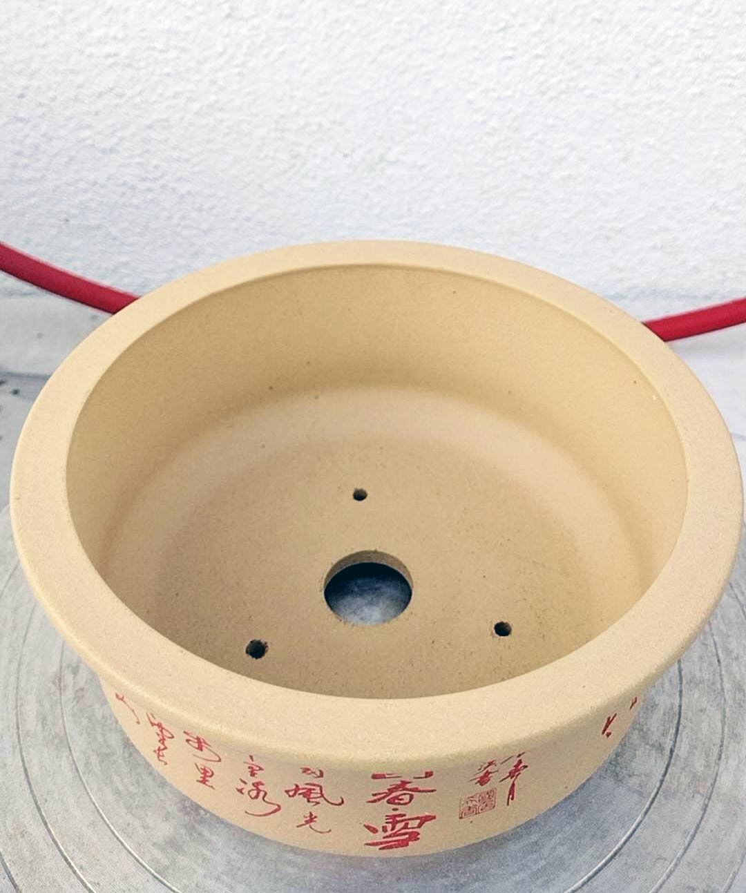 Bonsai pot handmade Ancient Poetry Flower Pot simple retro breathable zisha pot