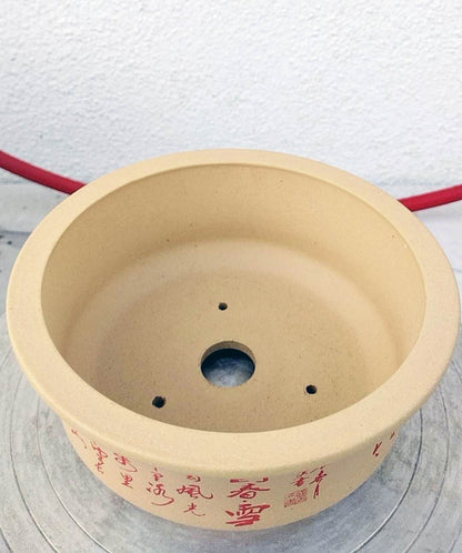 Bonsai pot handmade Ancient Poetry Flower Pot simple retro breathable zisha pot