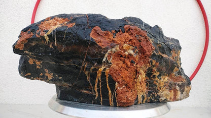 Natural Lingbi Stone Bonsai Pot 01- Whole-Piece Unique Landscape Viewing Stone 17x10x8in