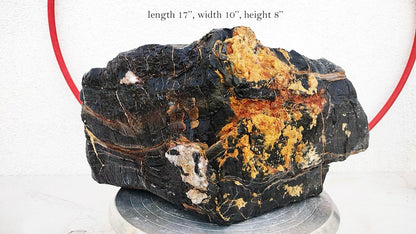 Natural Lingbi Stone Bonsai Pot 01- Whole-Piece Unique Landscape Viewing Stone 17x10x8in
