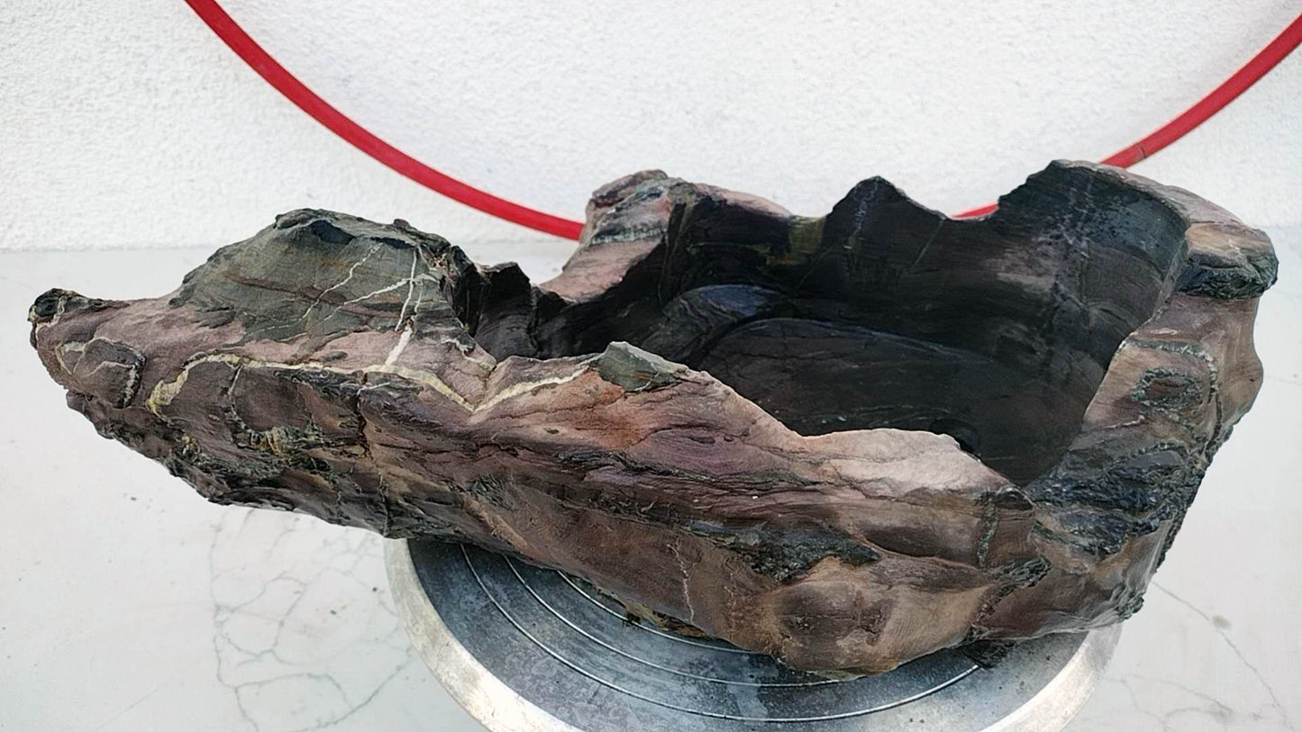 Natural Lingbi Stone Bonsai Pot 04- Whole-Piece Unique Landscape Viewing Stone 17x14x2.5in (Copy)