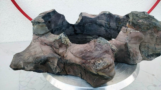 Natural Lingbi Stone Bonsai Pot 04- Whole-Piece Unique Landscape Viewing Stone 17x14x2.5in (Copy)