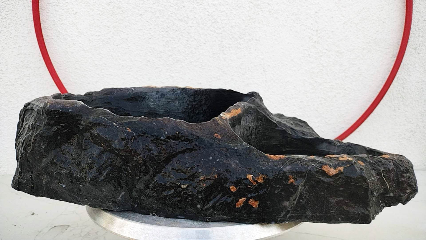 Natural Double-Basin Lingbi Stone Bonsai Pot 05– Authentic Chinese Viewing Stone