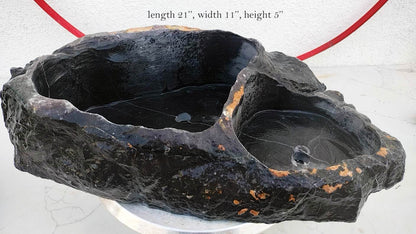 Natural Double-Basin Lingbi Stone Bonsai Pot 05– Authentic Chinese Viewing Stone