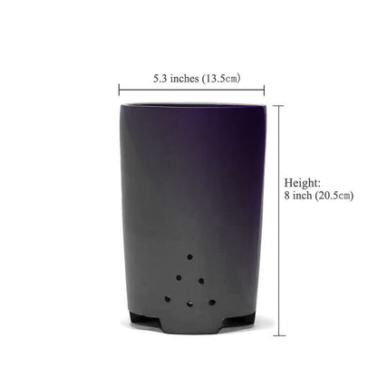 Purple sand flower pot handmade high-draw tube orchid pot simple retro breathable pot zisha planter 紫泥 紫砂花盆