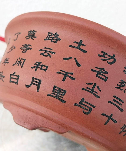 Bonsai pot handmade Ancient Poetry Flower Pot simple retro breathable zisha pot