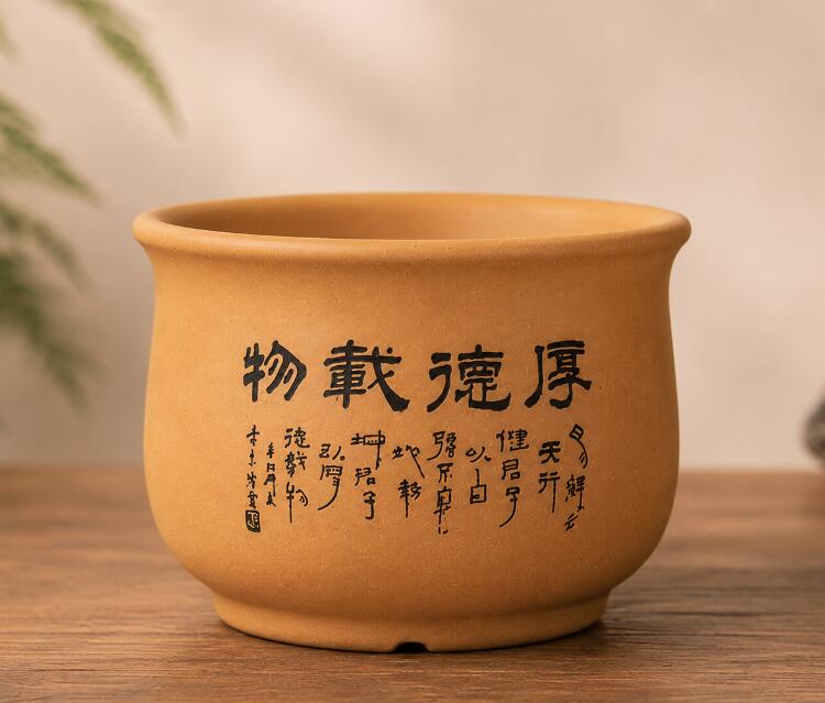 4-Pcs Traditional Zisha Bonsai Pot Set – Elegant Breathable Clay Pots CYMUS Orchids Sale