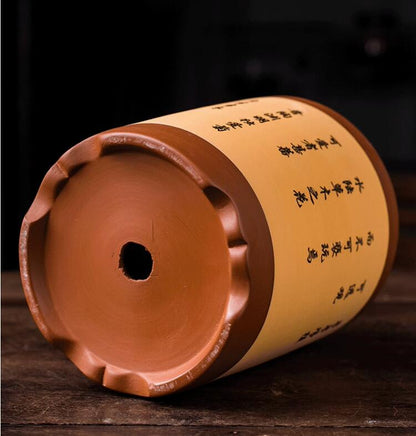 5inch 6inch Purple Sand Large caliber breathable flower pot with holes pot-透气紫砂直筒花盆