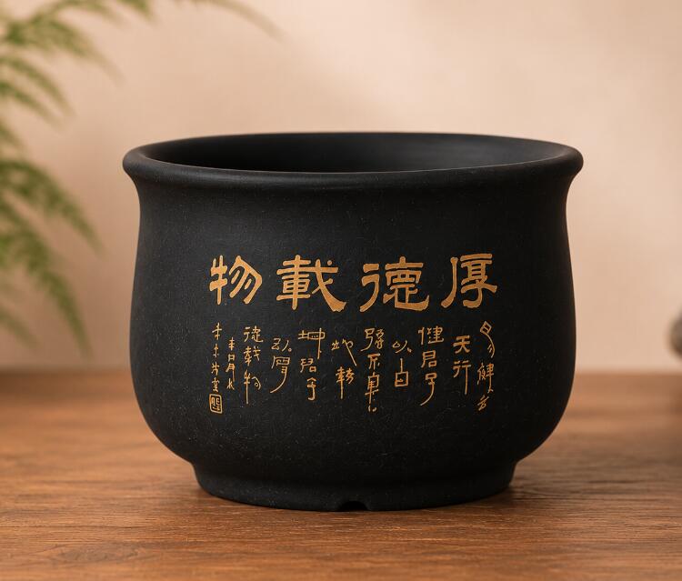 4-Pcs Traditional Zisha Bonsai Pot Set – Elegant Breathable Clay Pots CYMUS Orchids Sale