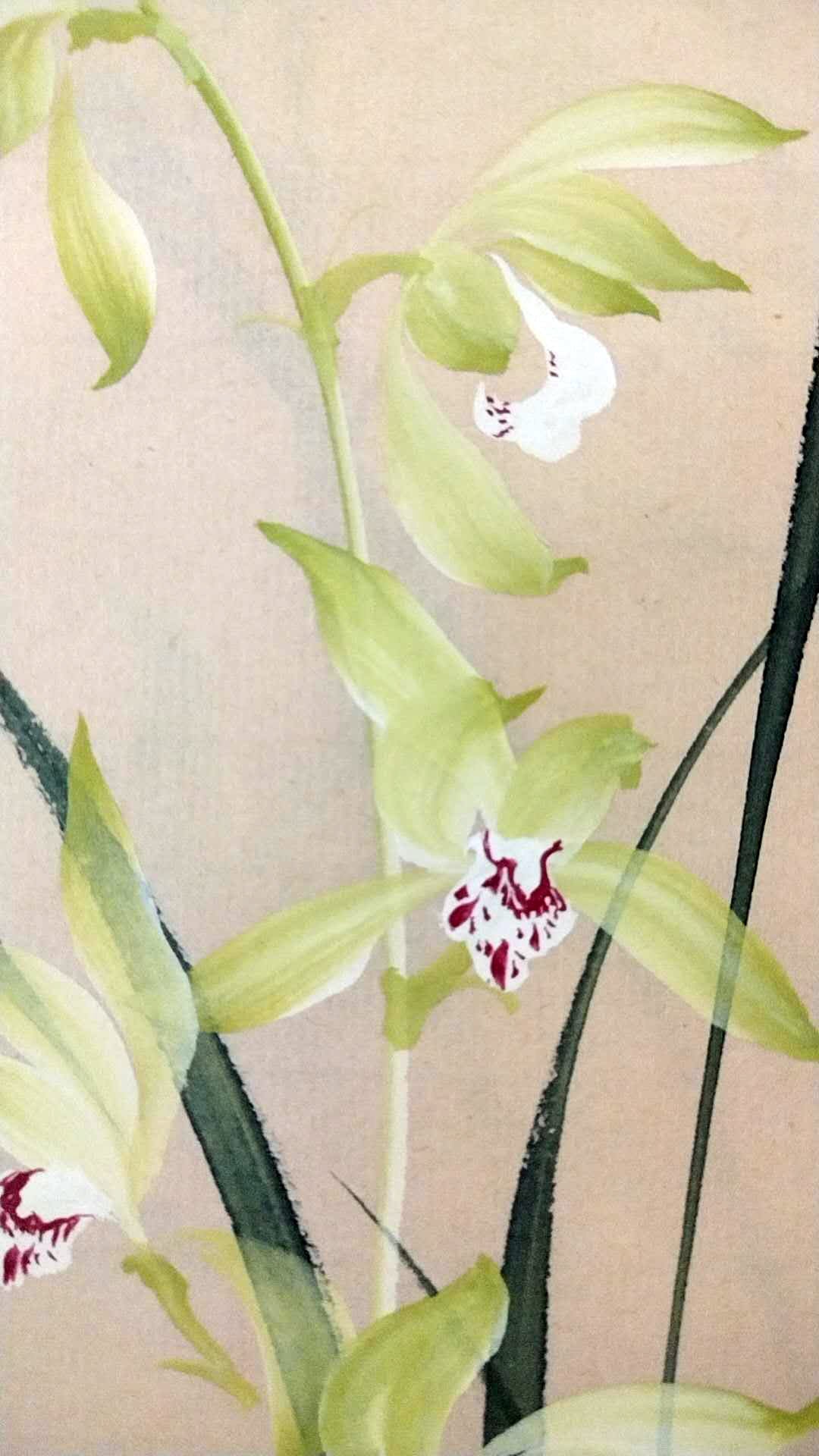 Xieyi-Style Orchid Handpainted with frame Original Chinese painting Traditonal 兰花小品 Home Decoration