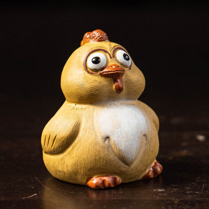 Handmade Tea Pet, FUN Chicken Figurine, Made of Yixing Zisha Clay
