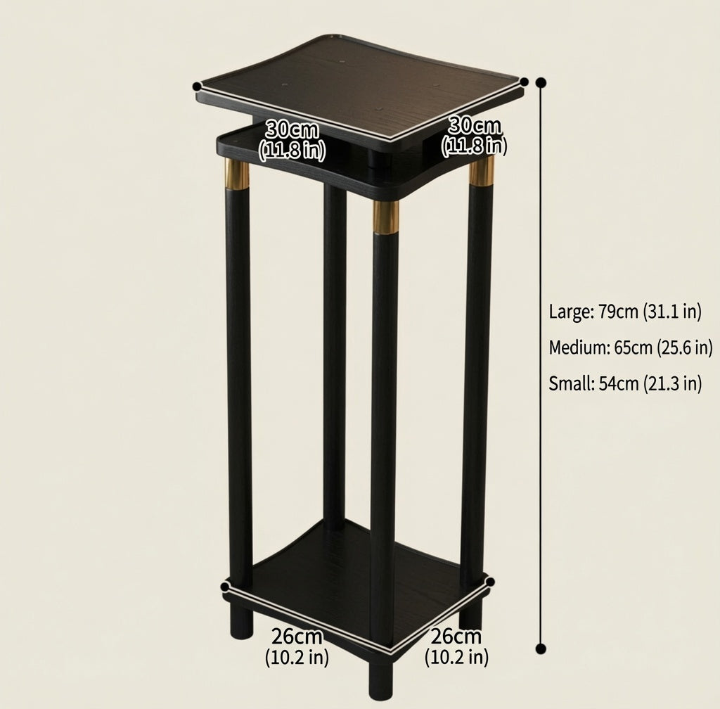 Chinese-style Floor-standing Bonsai Display Stand for Living Room(Black)