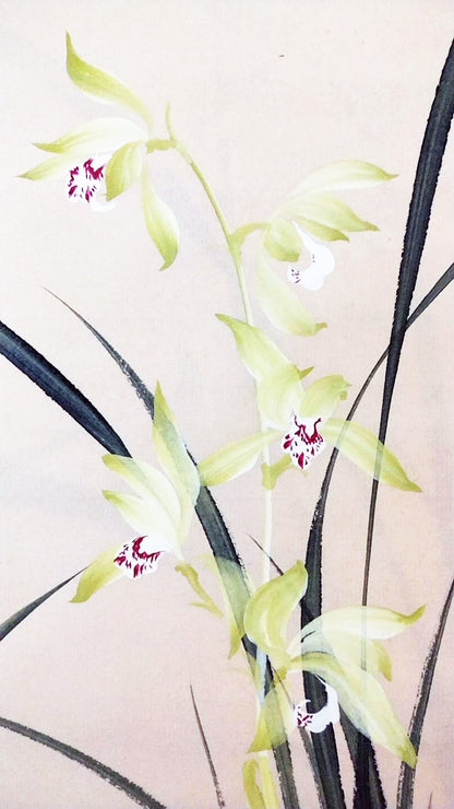 Xieyi-Style Orchid Handpainted with frame Original Chinese painting Traditonal 兰花小品 Home Decoration