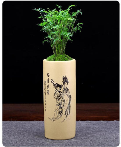 Yixing Zisha Vase with The Four Great Beauties of Ancient China CYMUS Orchids Sale