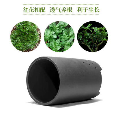 Purple sand flower pot handmade high-draw tube orchid pot simple retro breathable pot zisha planter 紫泥 紫砂花盆