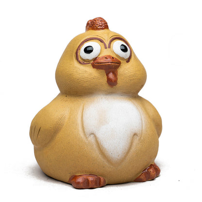 Handmade Tea Pet, FUN Chicken Figurine, Made of Yixing Zisha Clay