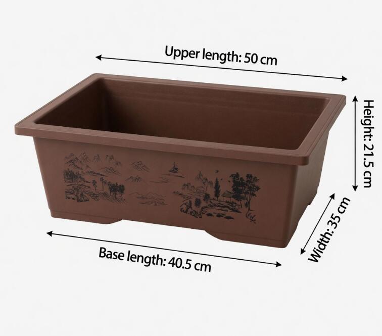 Extra Large Rectangle Resin Bonsai Pot - Thickened Planter for Outdoor indoor CYMUS Nurery
