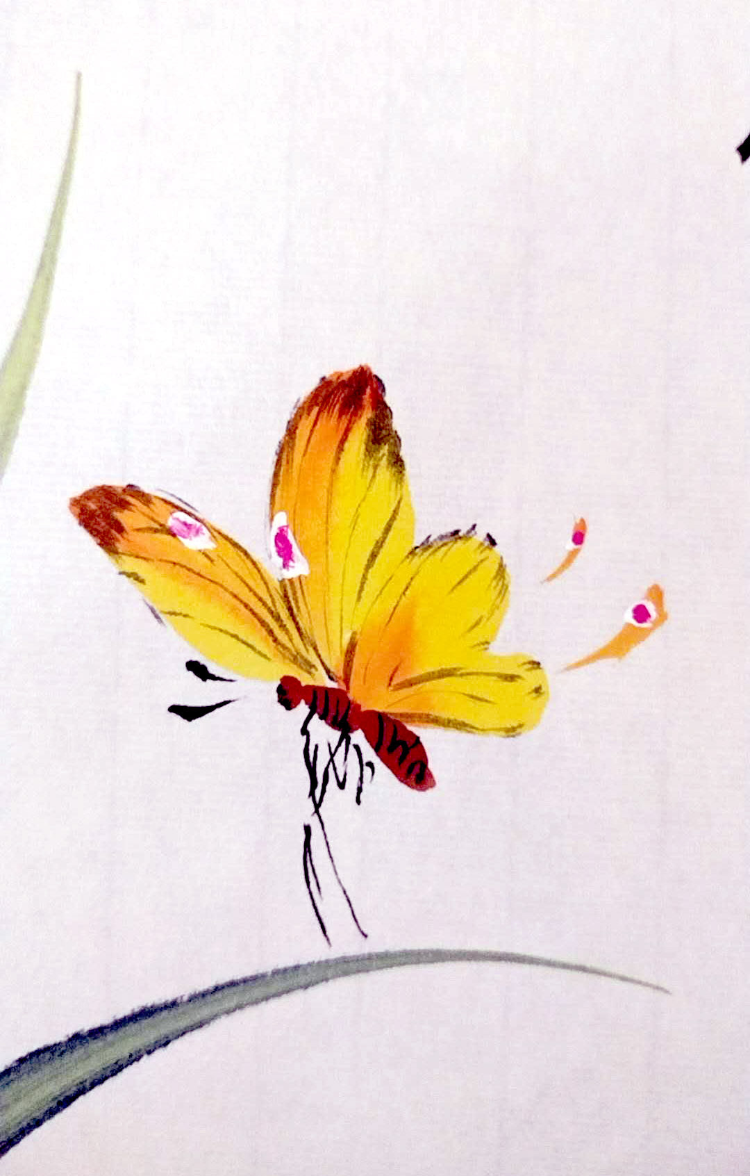 Xieyi-Style Orchid Handpainted with frame Original Chinese painting Traditonal 兰花小品 Home Decoration