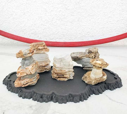 5 Pcs Natural Thousand-Layer Rock Bonsai Stones - Landscape Rock for Aquarium Paludarium & Micro Gardening