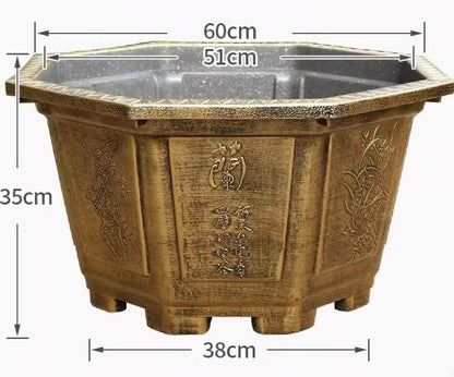 Extra Large Rectangle Resin Bonsai Pot - Thickened Planter for Outdoor indoor CYMUS Nurery