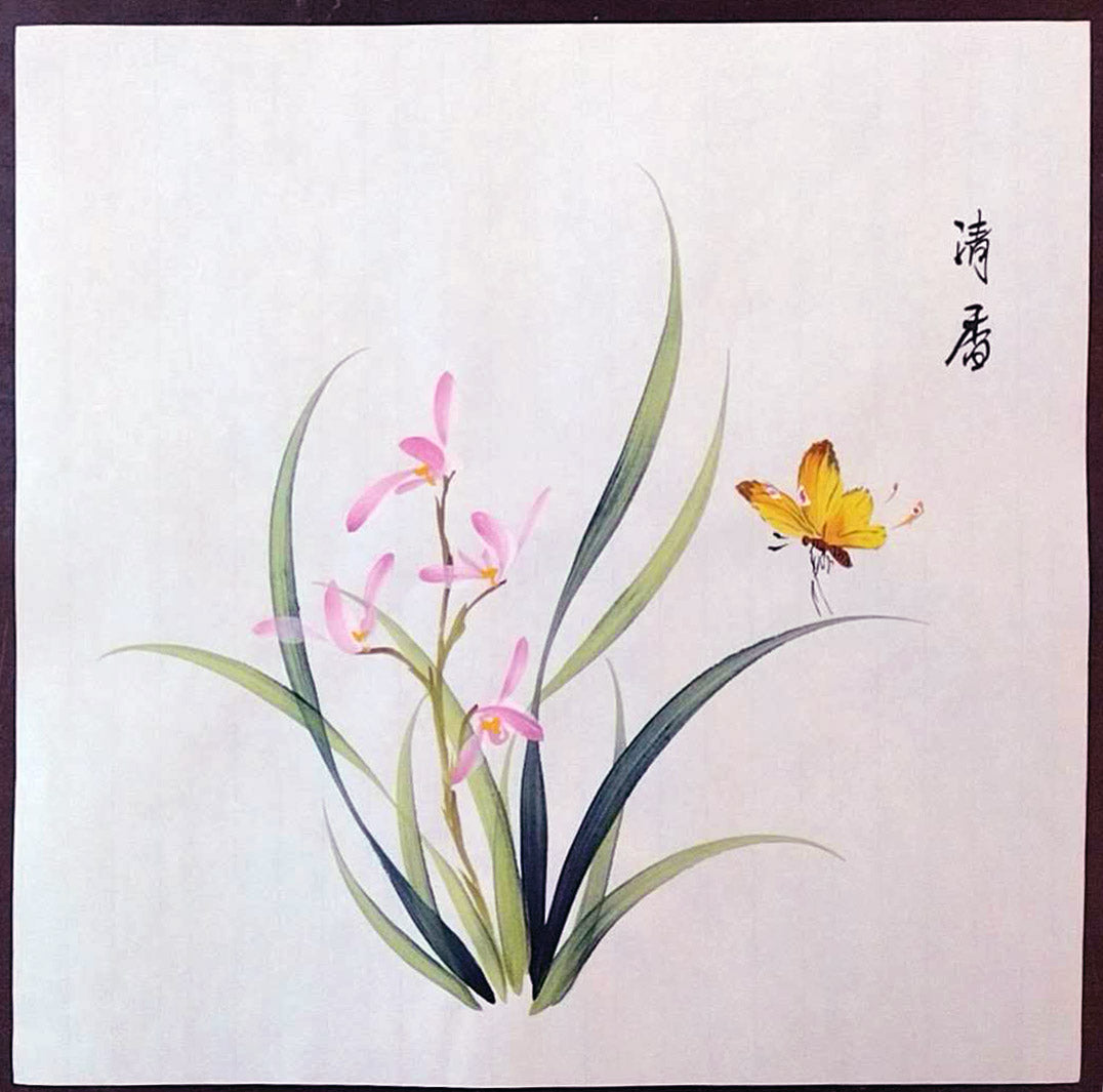 Xieyi-Style Orchid Handpainted with frame Original Chinese painting Traditonal 兰花小品 Home Decoration