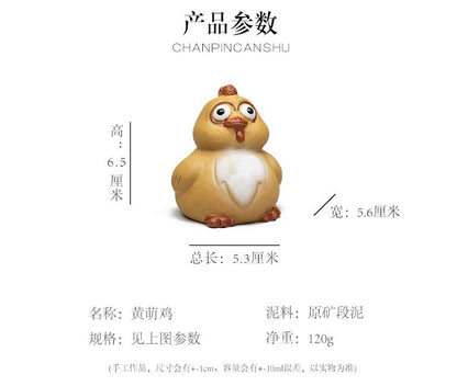 Handmade Tea Pet, FUN Chicken Figurine, Made of Yixing Zisha Clay
