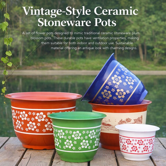 Imitation ceramic circular plastic plum blossom pot bonsai pot