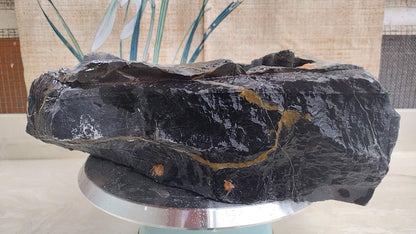 LingBi stone pot – Whole  Natural Landscape bonsai Stone 灵璧石盆景花盆 China solid natural stone 08