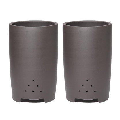 Purple sand flower pot handmade high-draw tube orchid pot simple retro breathable pot zisha planter 紫泥 紫砂花盆