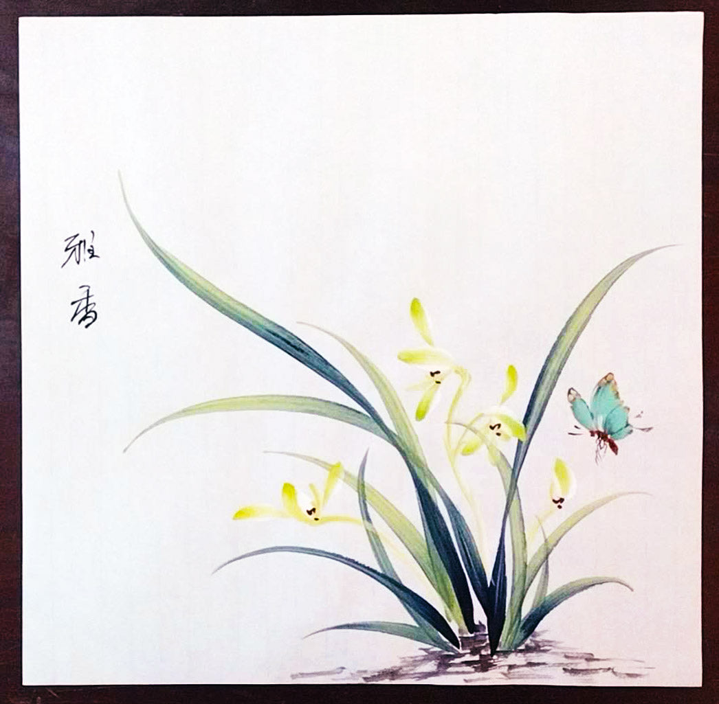 Xieyi-Style Orchid Handpainted with frame Original Chinese painting Traditonal 兰花小品 Home Decoration