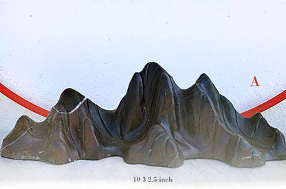 Natural Lingbi Stone Hand-Carved Mountain Sculpture | One-Piece Lingbi Rock Bonsai Accent | Chinese Landscape Display Stone