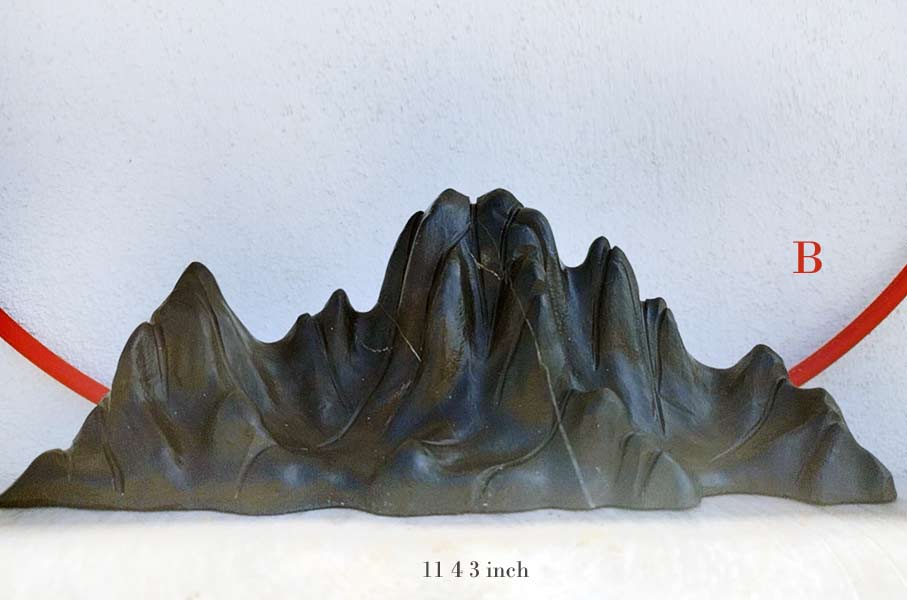 Natural Lingbi Stone Hand-Carved Mountain Sculpture | One-Piece Lingbi Rock Bonsai Accent | Chinese Landscape Display Stone