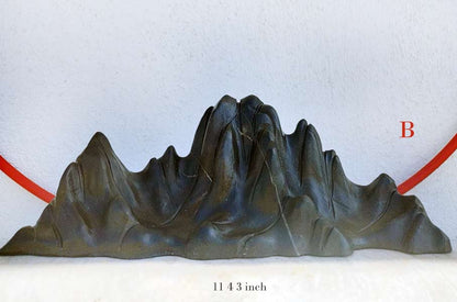 Natural Lingbi Stone Hand-Carved Mountain Sculpture | One-Piece Lingbi Rock Bonsai Accent | Chinese Landscape Display Stone